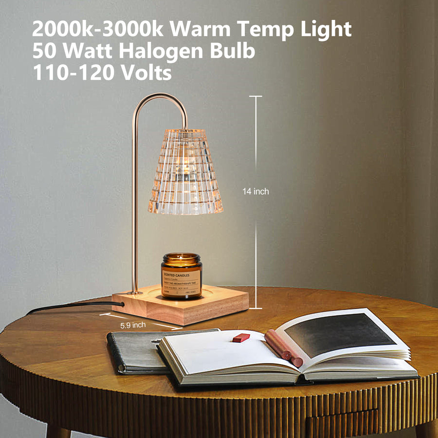 Glass Plaid Candle Warmer Lamp