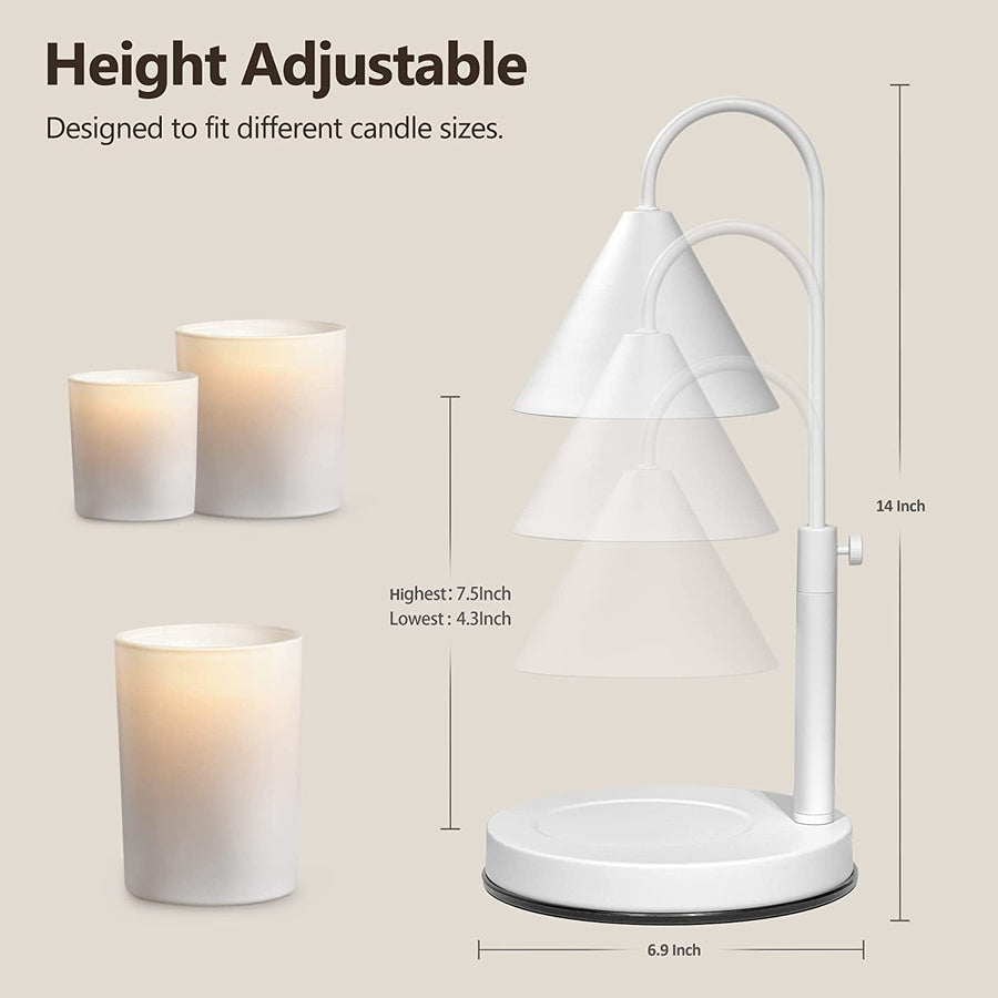 White Stretch Candle Warmer Lamp