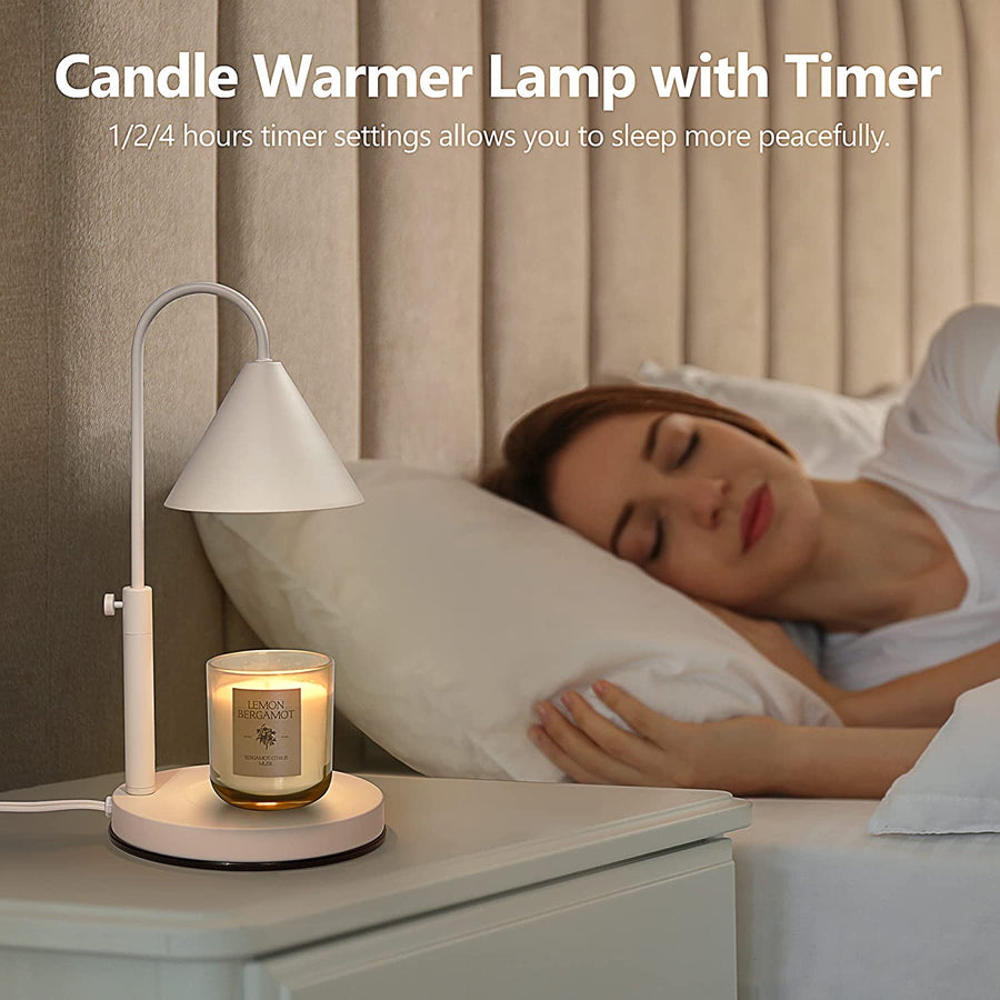 White Stretch Candle Warmer Lamp